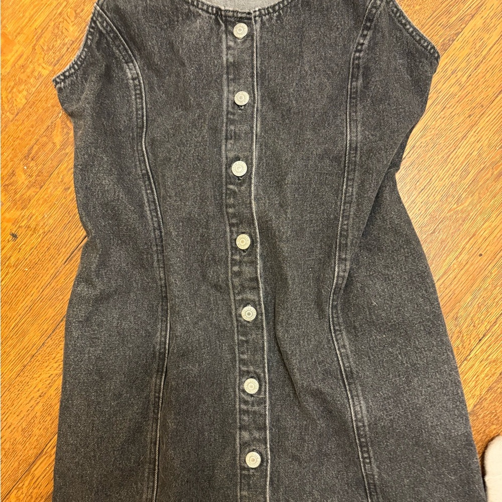 Levi's Black Buttoned Sheath Midi Dress